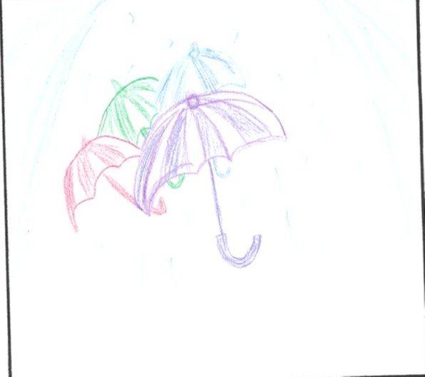 カラフルな傘のイラスト