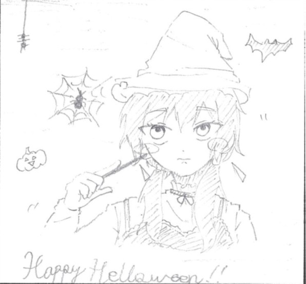 魔女の恰好の女の子のイラスト