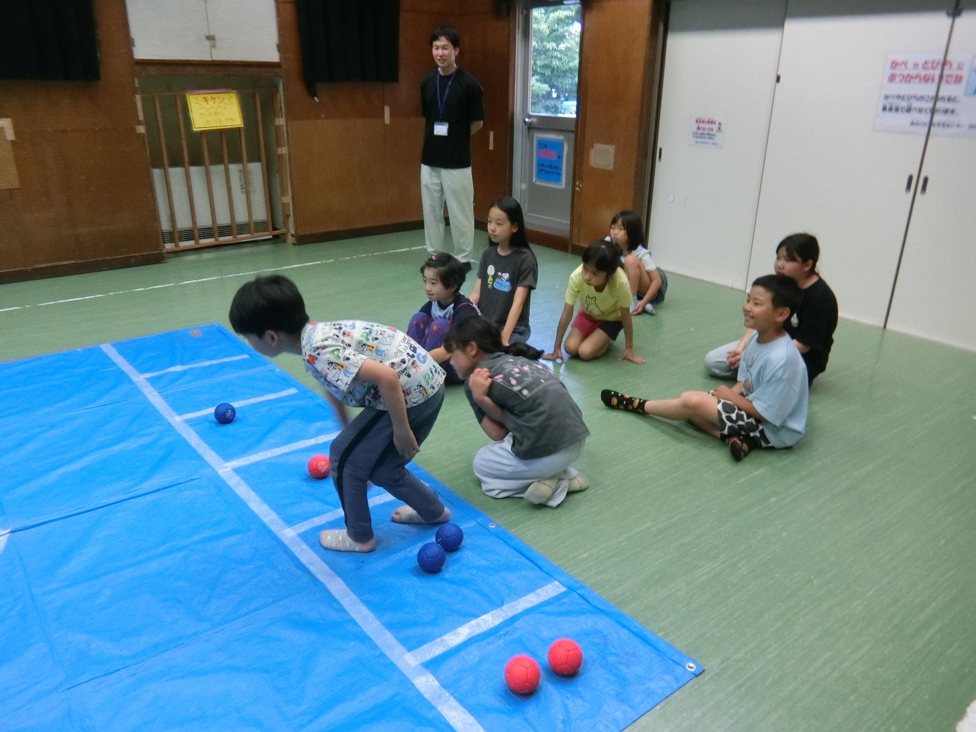 ボッチャをがんばっているところ