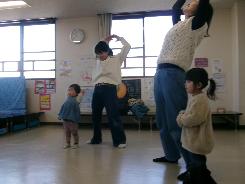 体操をしているところ