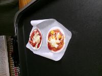出来上がったひとくちピザ