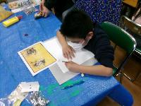 風神雷神を書いている写真