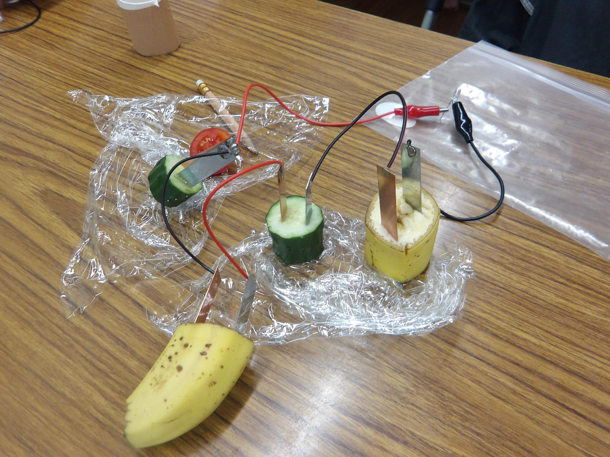 いらない野菜を使った電池