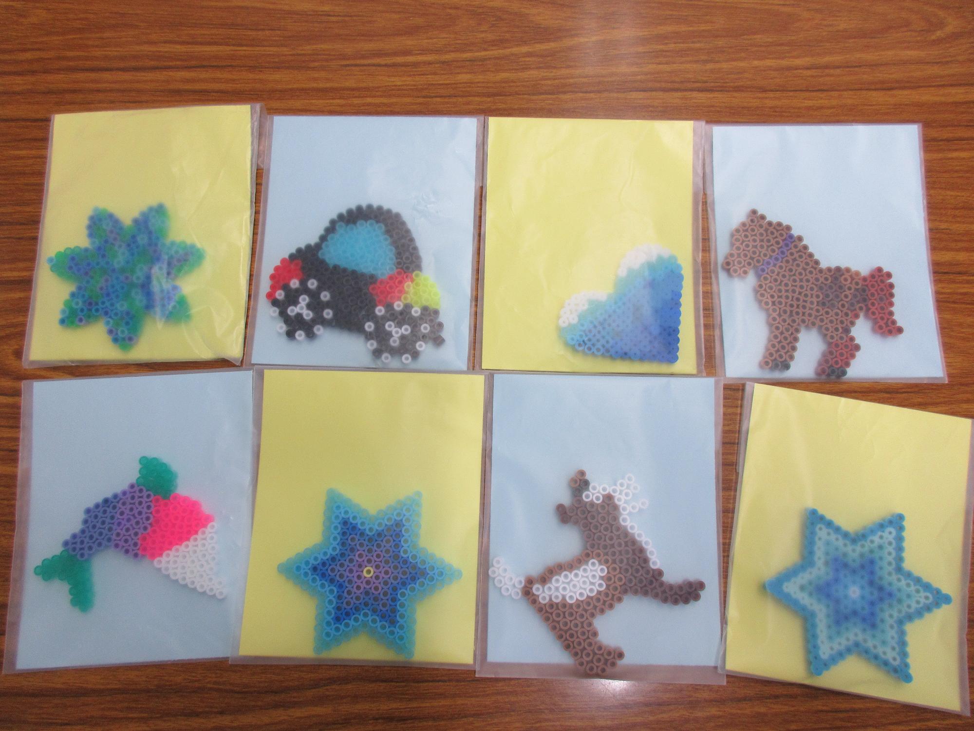 完成したアイロンビーズの写真