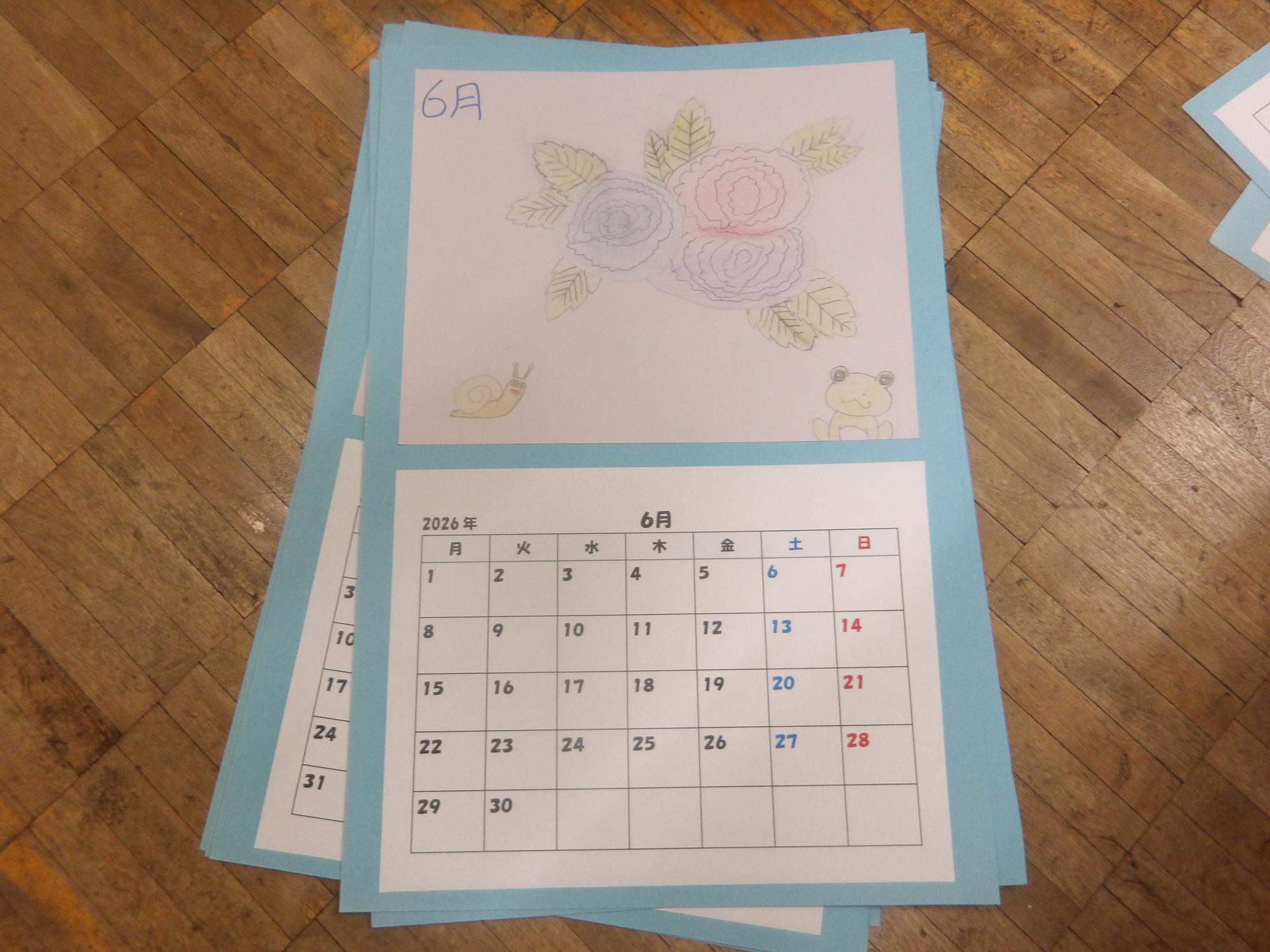 こどもたちが作ったカレンダーの写真