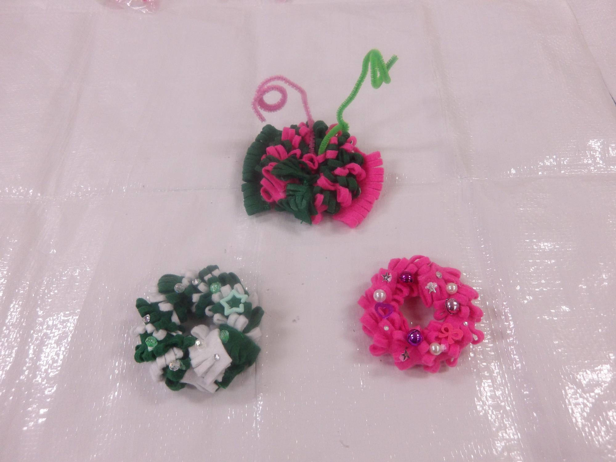 クリスマスリースの作品の写真