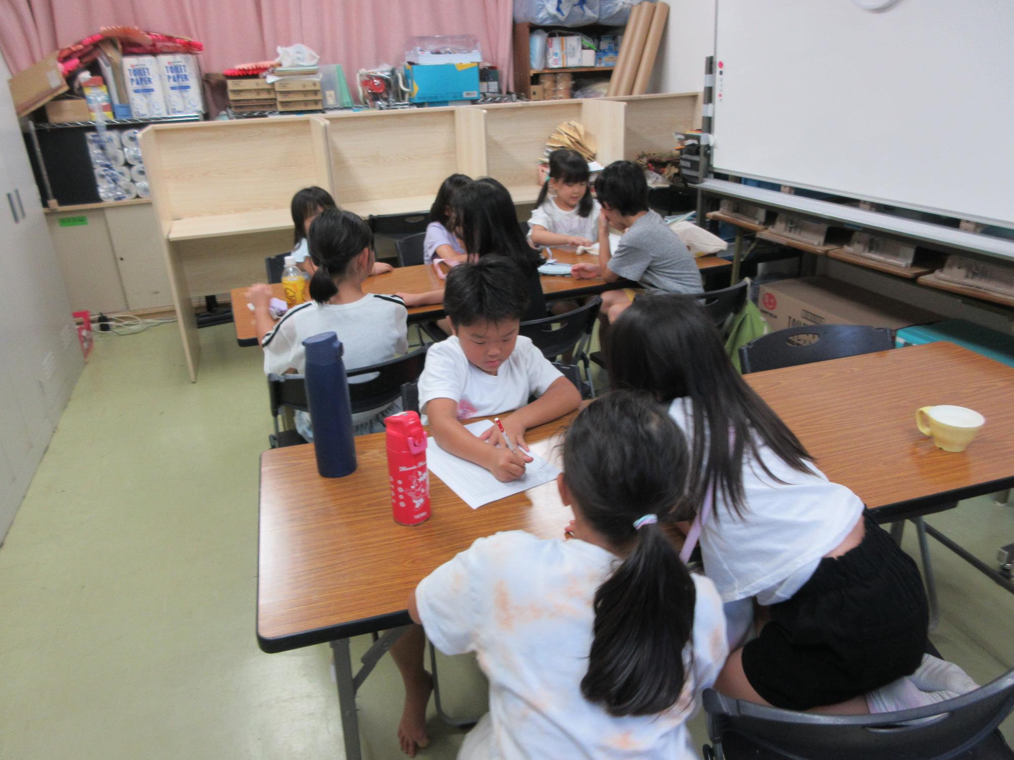 児童たちが意見の出し合いをしている様子