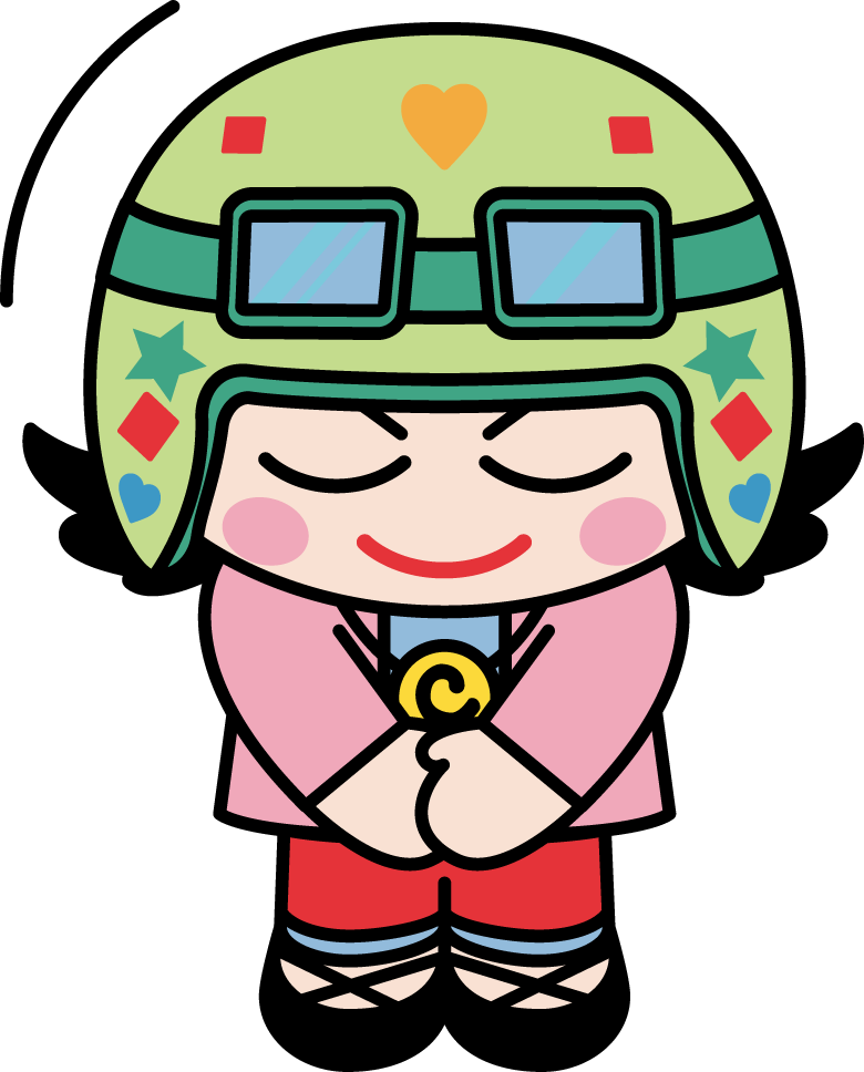 お辞儀するこぶんたのイラスト