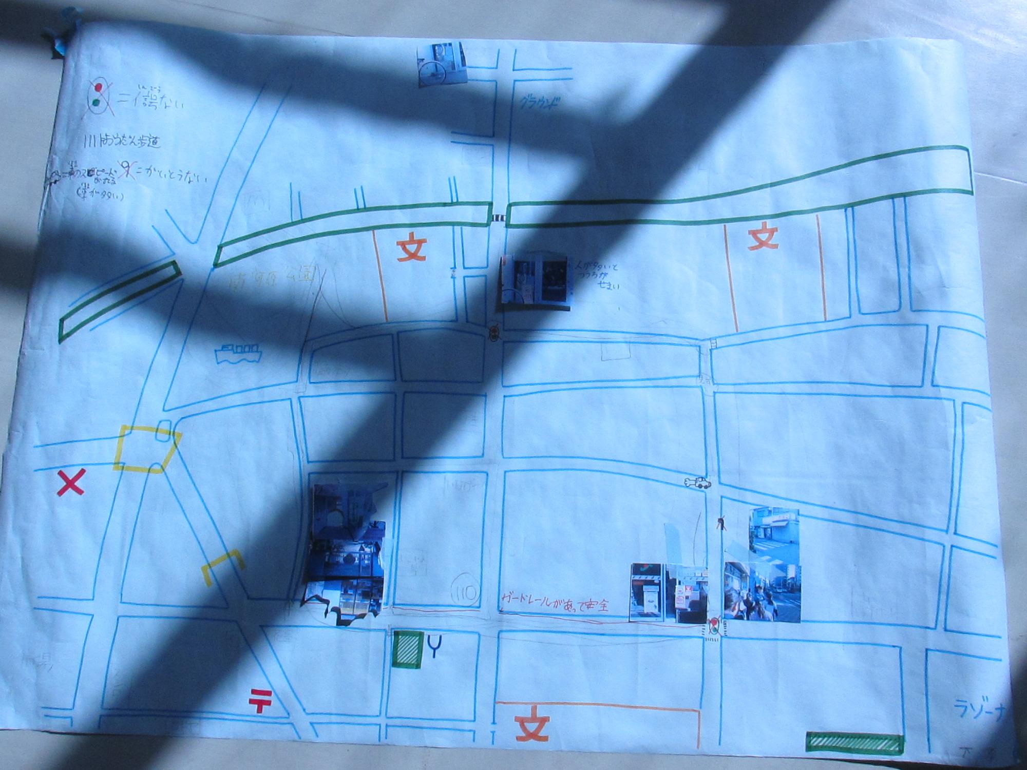 書き込み途中の安全マップの写真