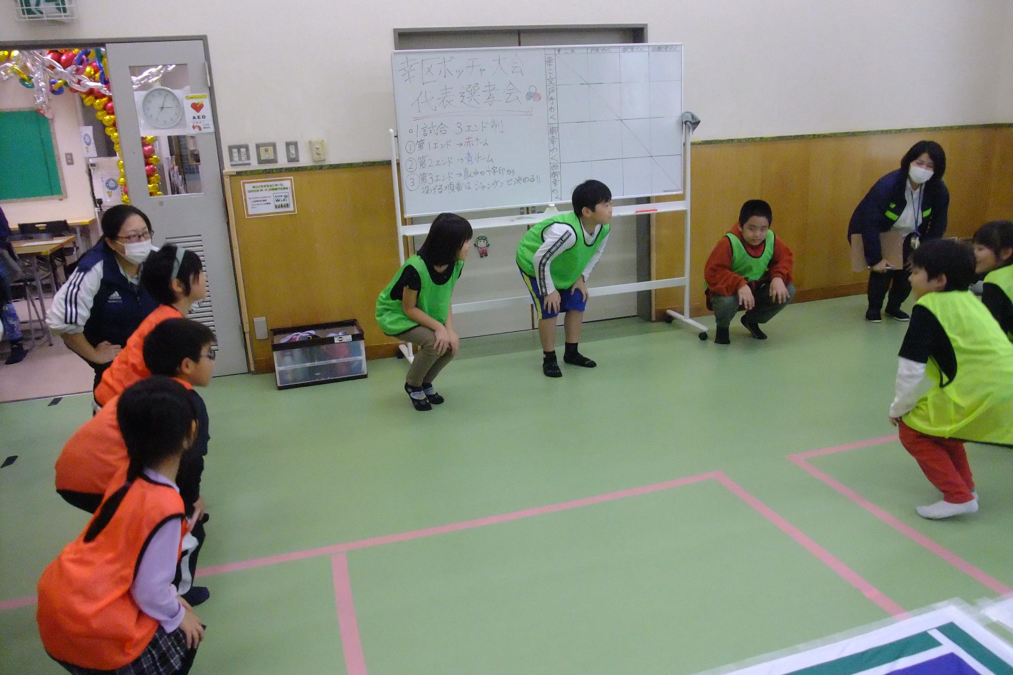 準備運動している様子