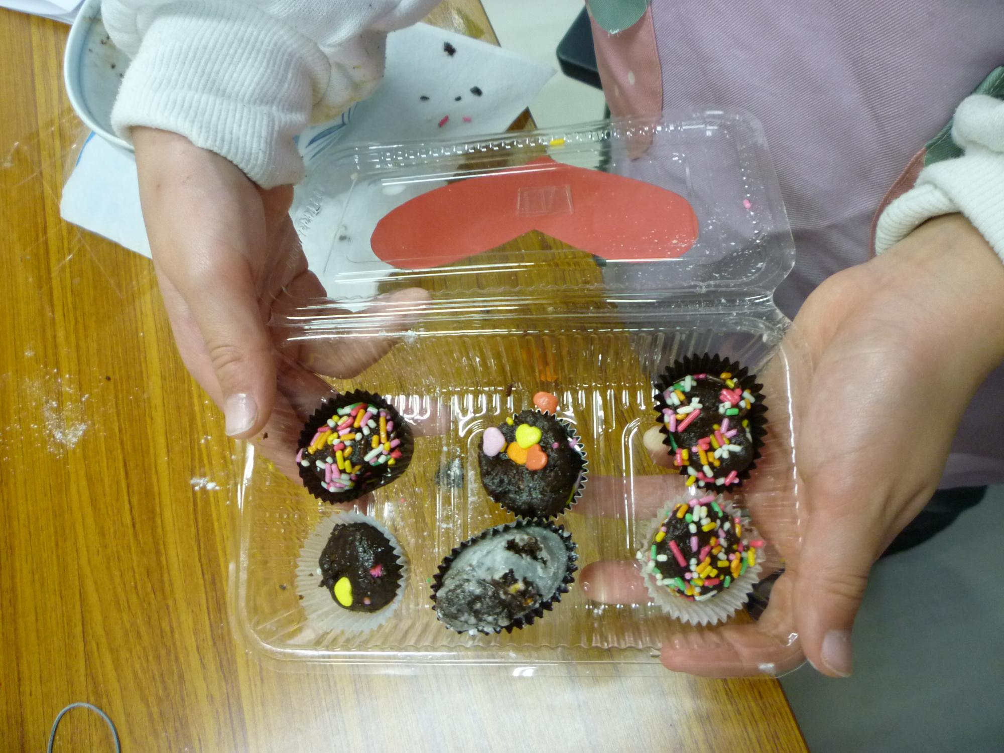 完成したチョコトリュフ