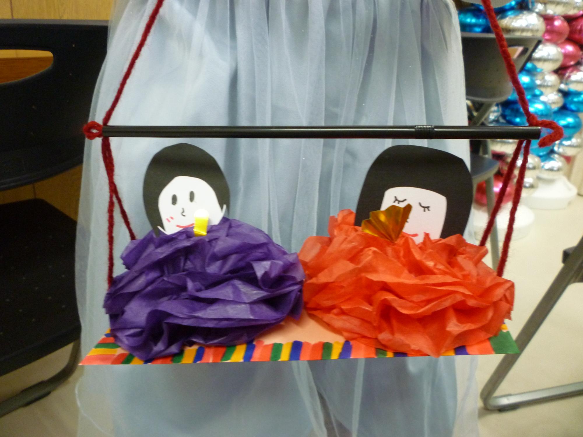 素敵なお雛様作品が完成した様子