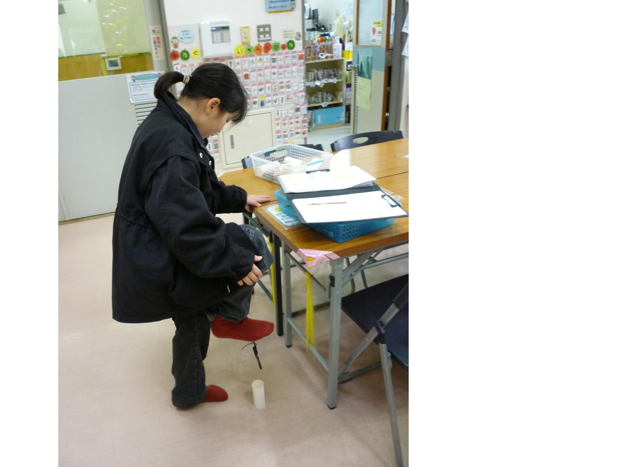 今月のチャレンジに挑戦する様子