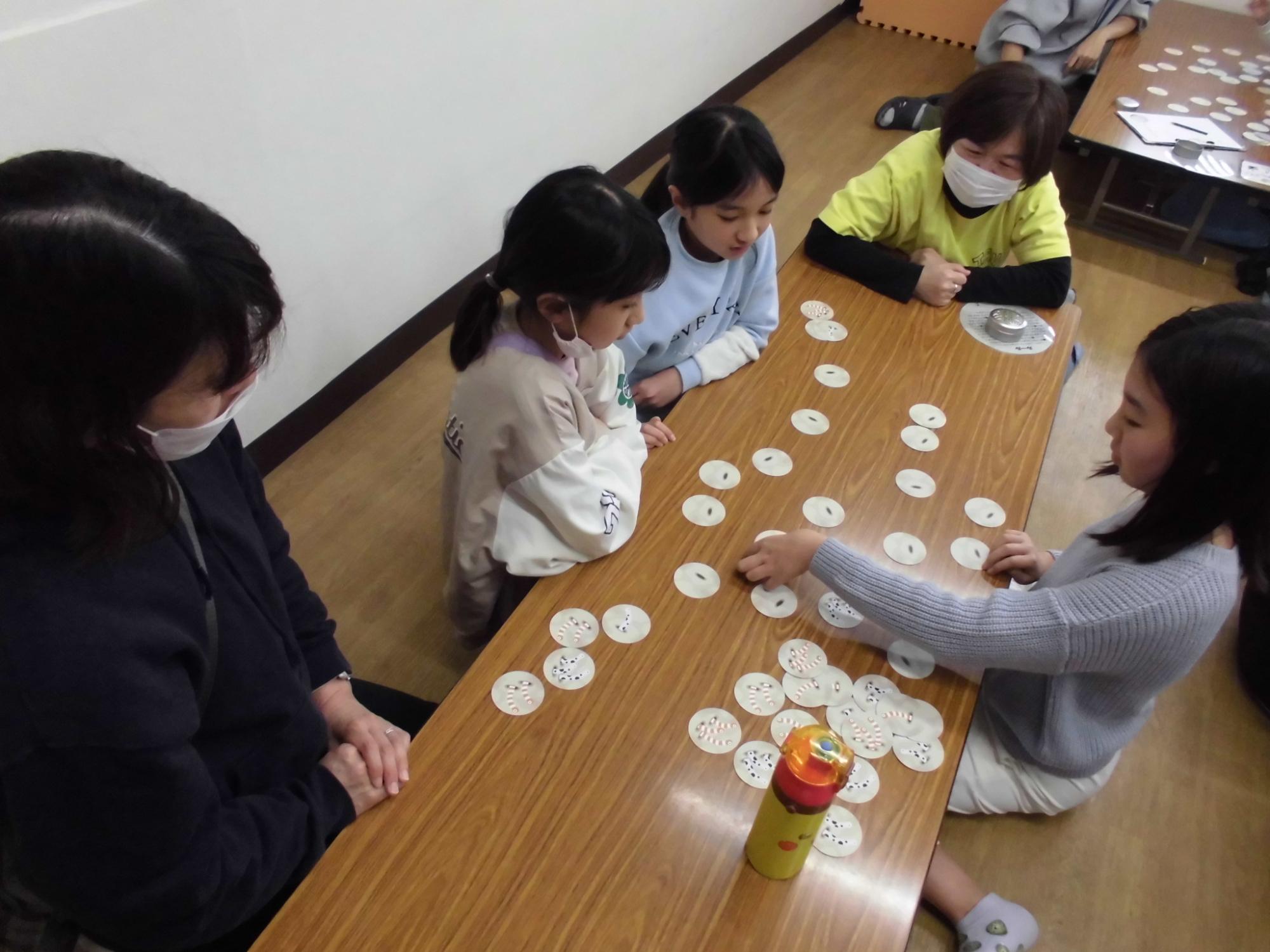 小学生がちんけいすいじゃくをしている様子