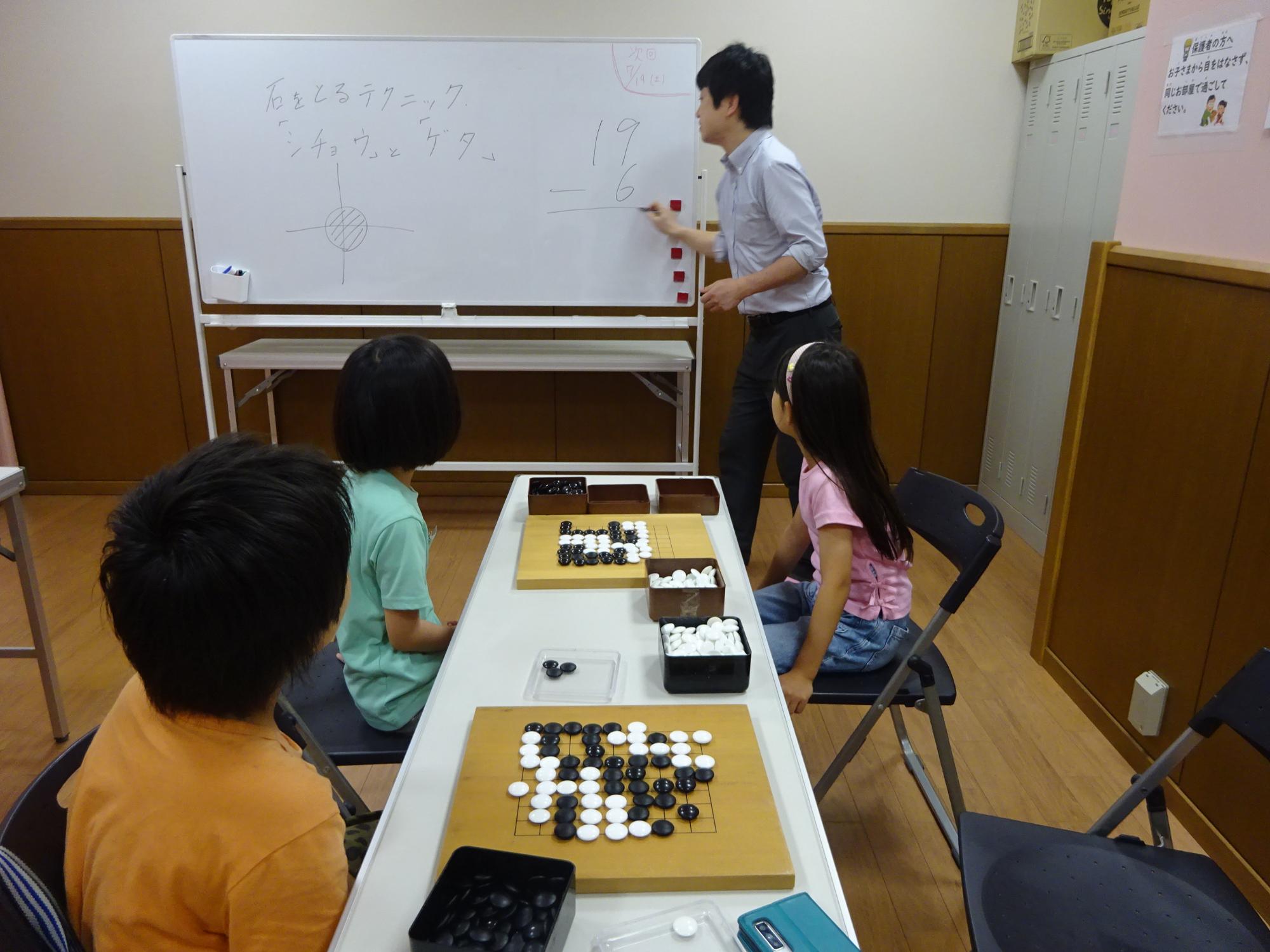 先生の説明を真剣に聞いている子どもたちの写真