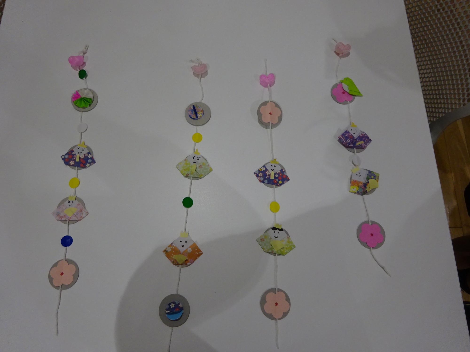 つるしびな工作の完成品