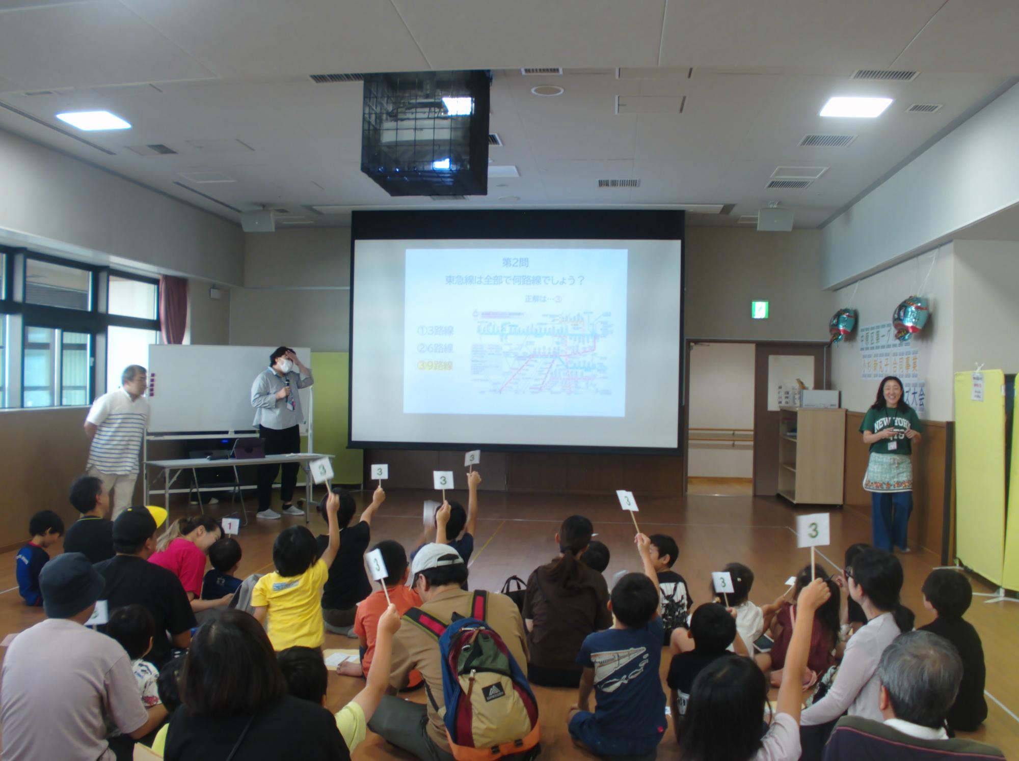 電車クイズ大会の様子の写真2