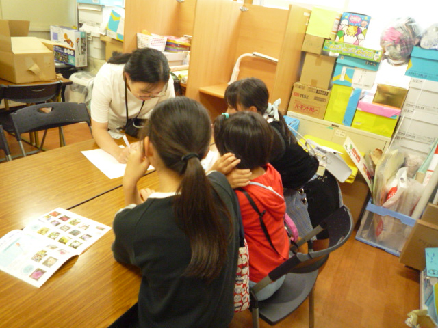 皆で話し合って行きたい店を決めている写真