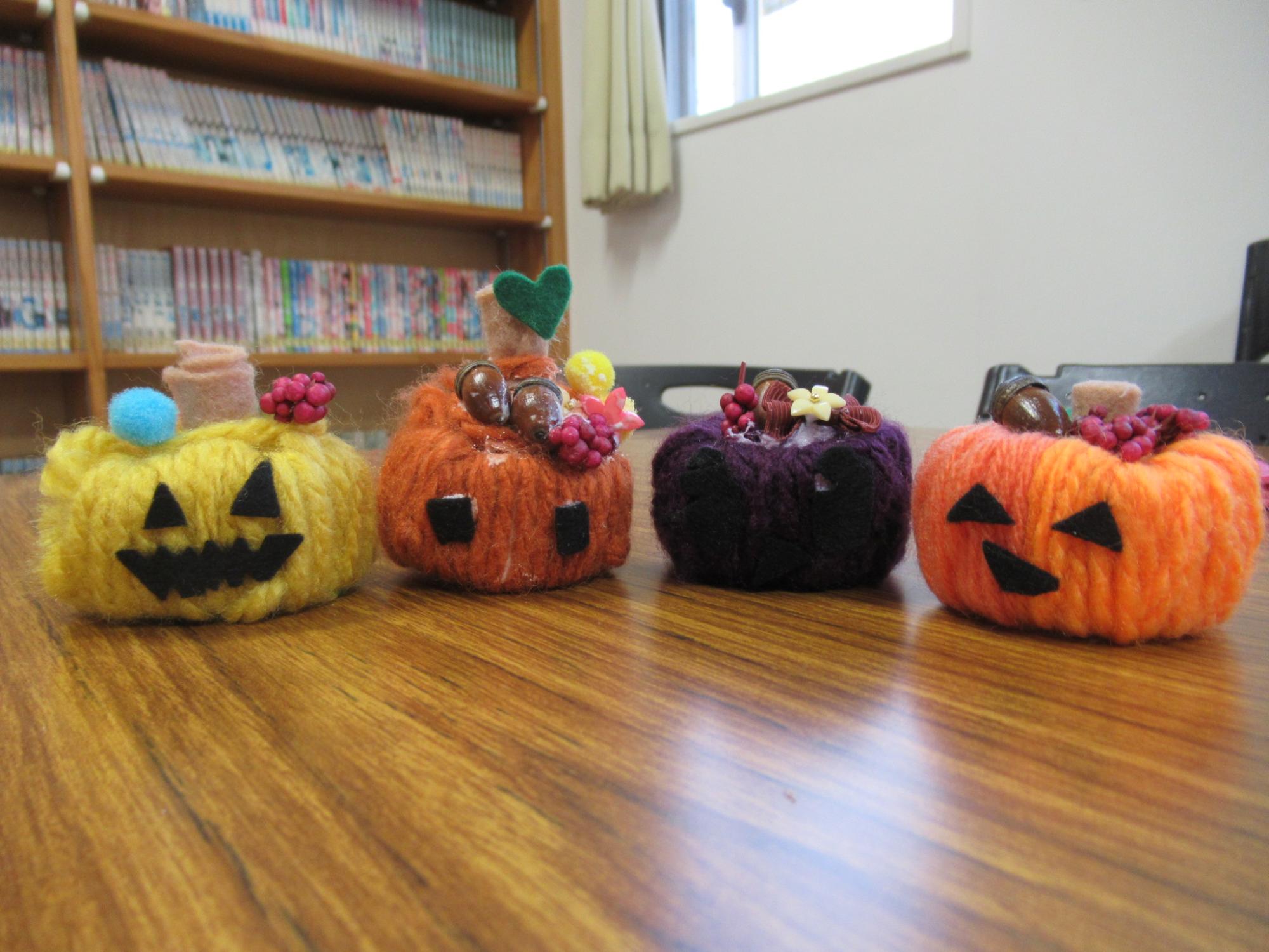 完成したミニカボチャの作品の写真