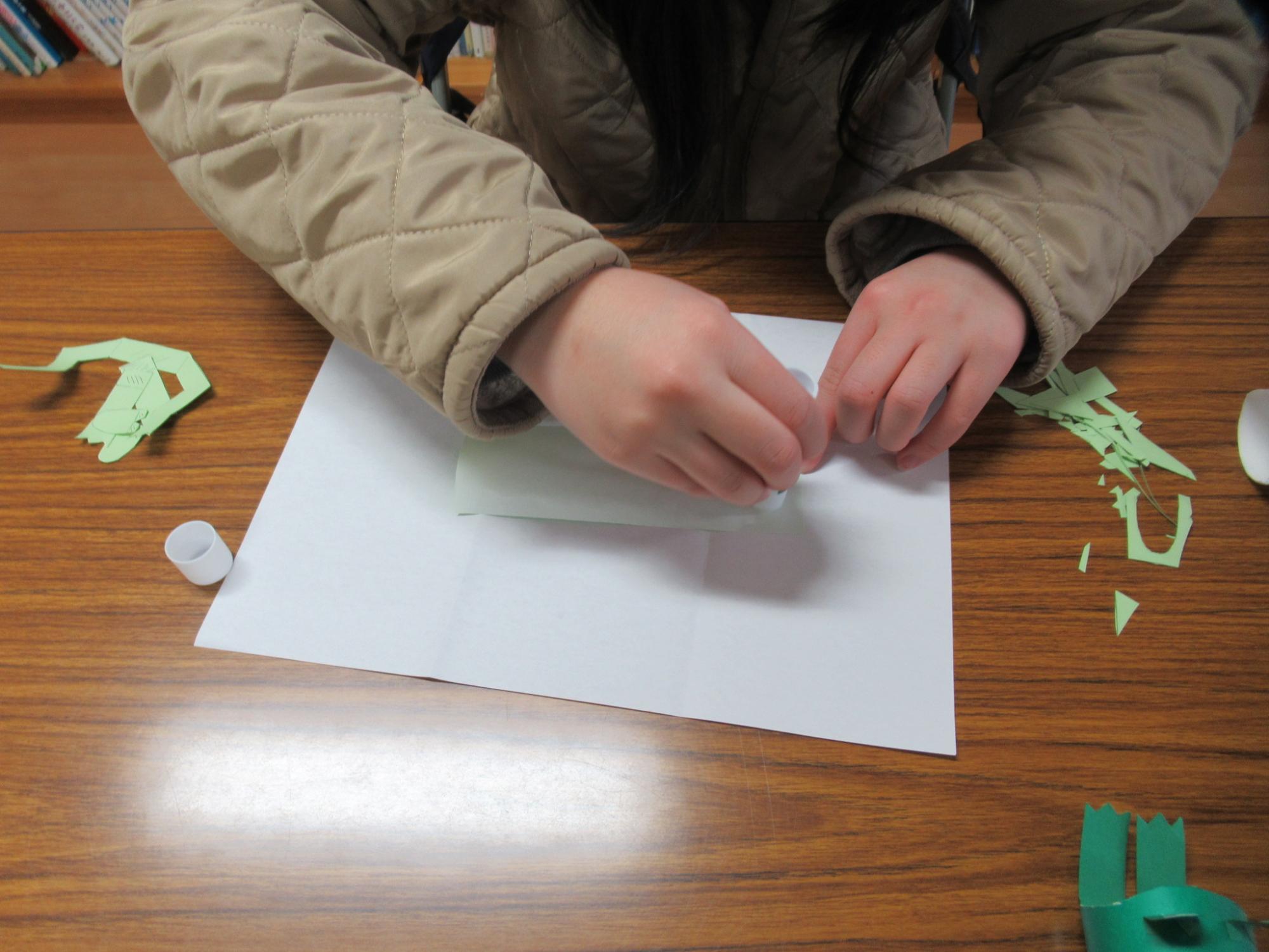 てづくり教室かえる切り貼り