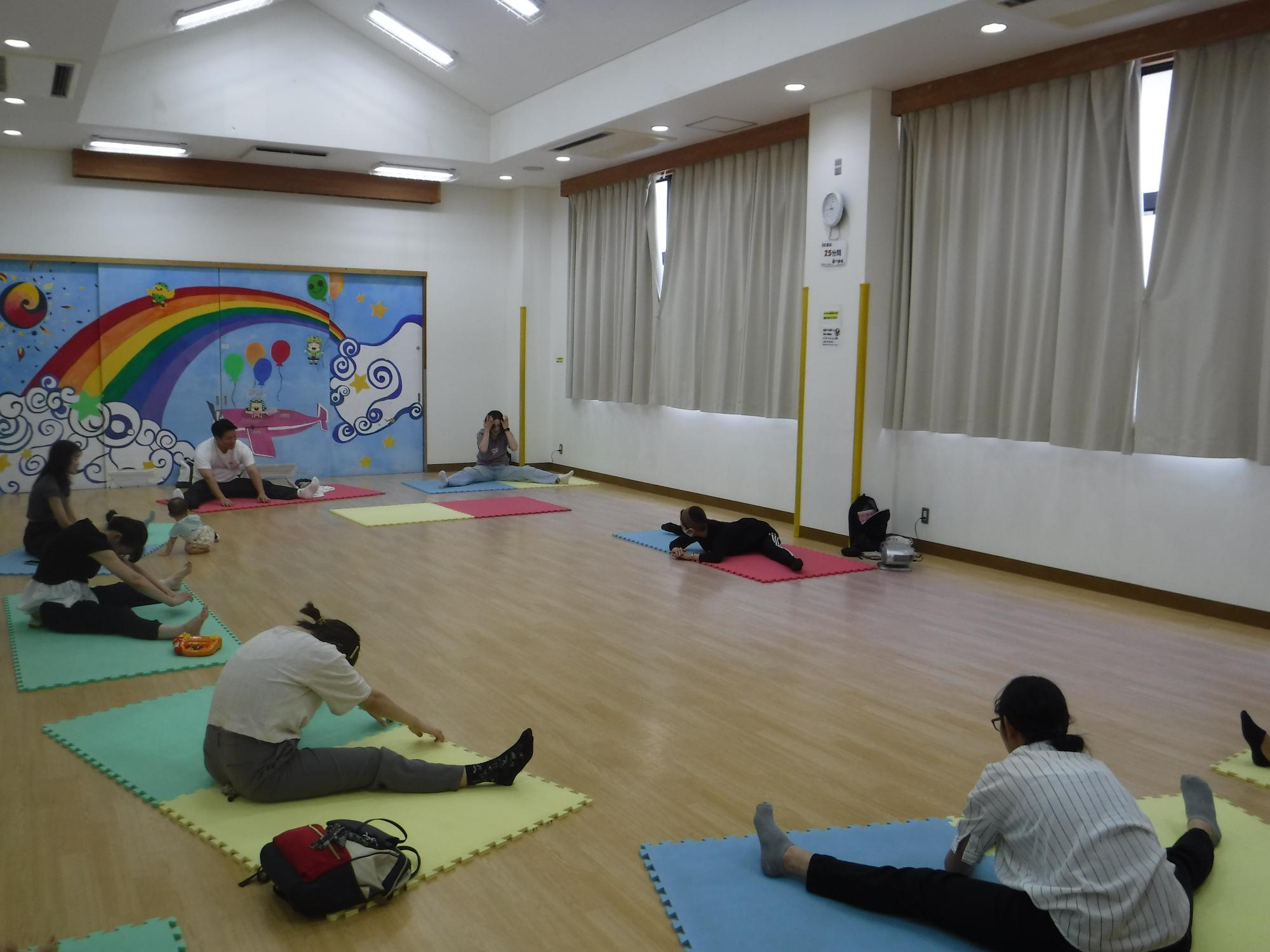 ストレッチ体操しているところ10月