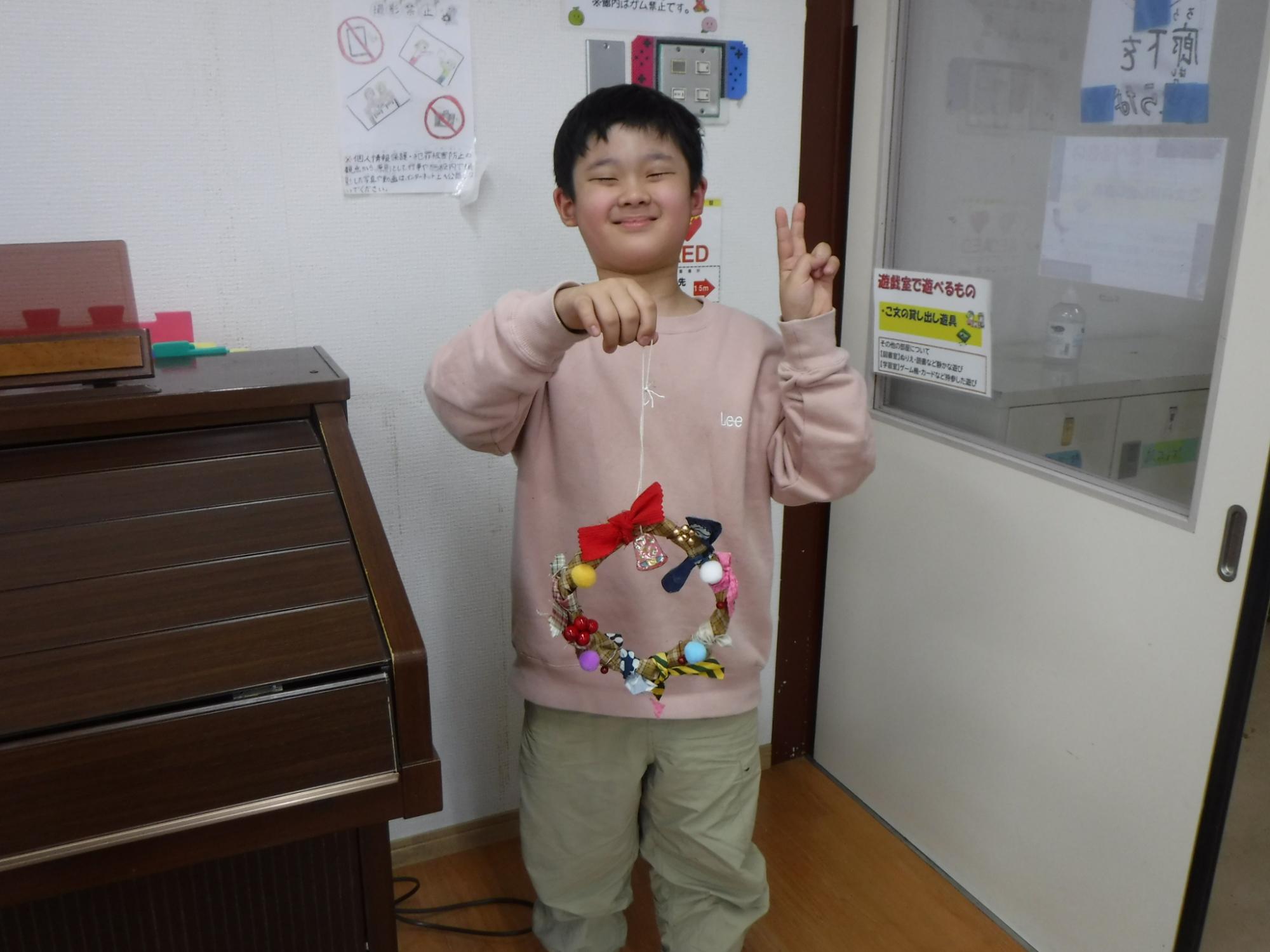 完成したリースの様子