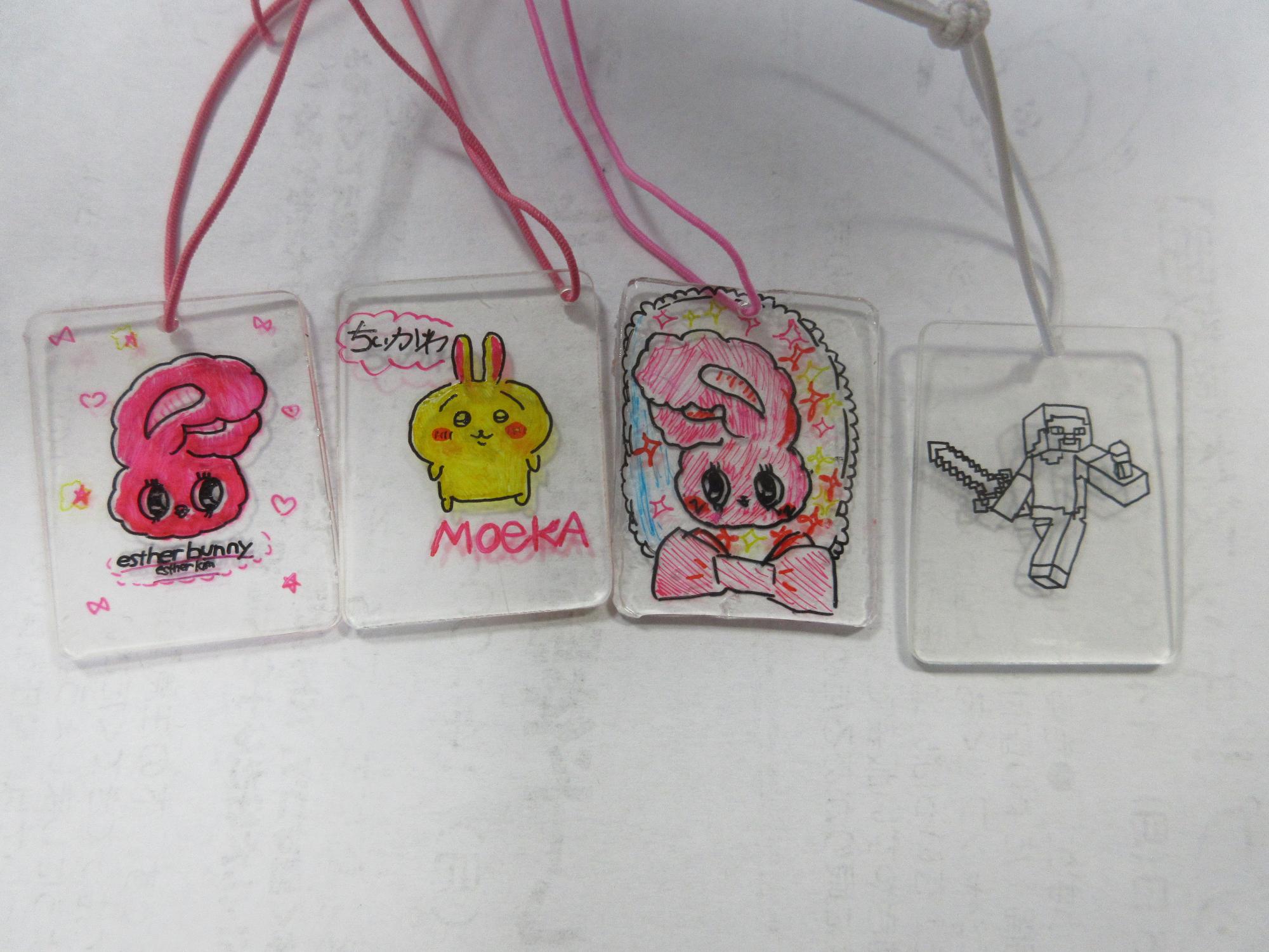 完成したプラバンキーホルダー