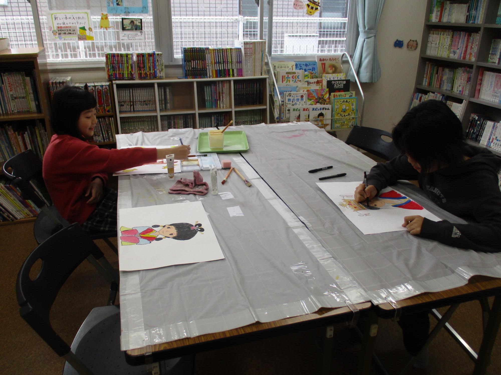 紙芝居作成の様子