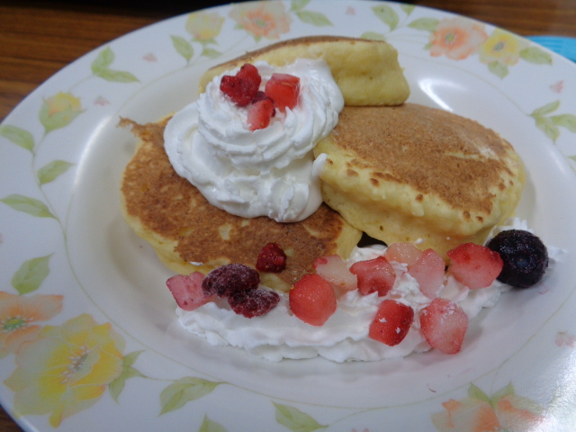 出来上がったパンケーキ