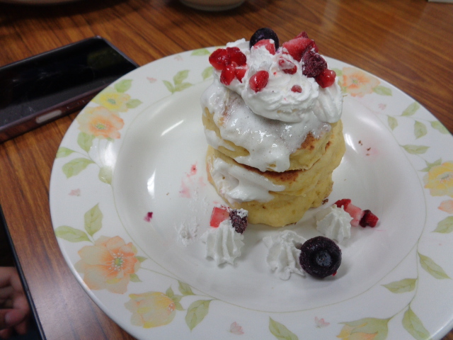 できあがったパンケーキ