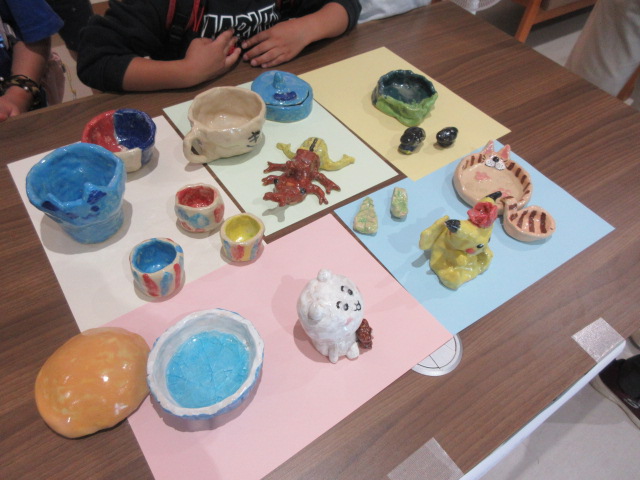 焼きあがった陶芸作品の写真