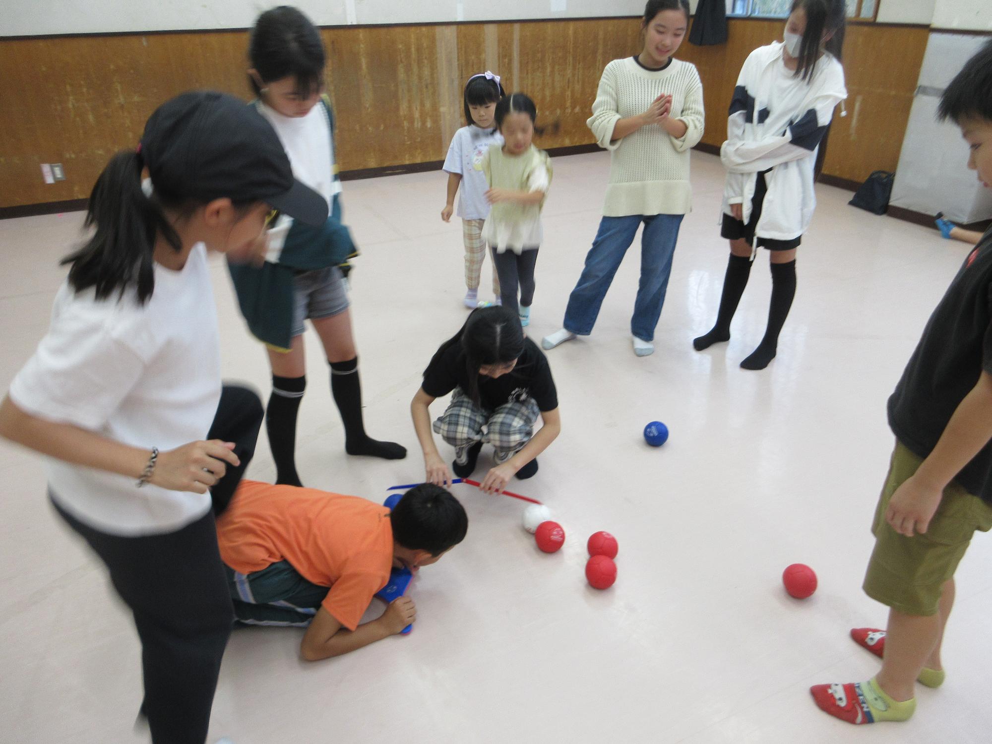 距離を測る様子