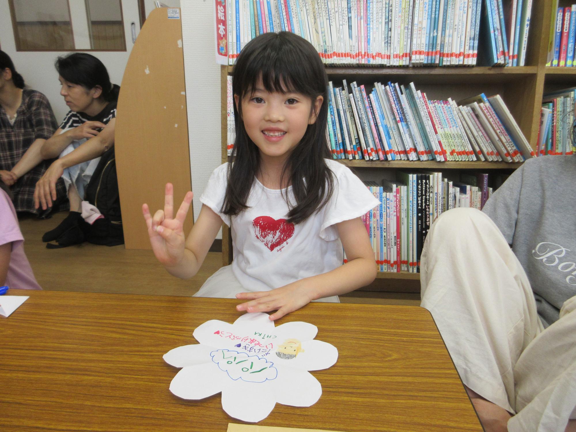 メッセージを書いている様子