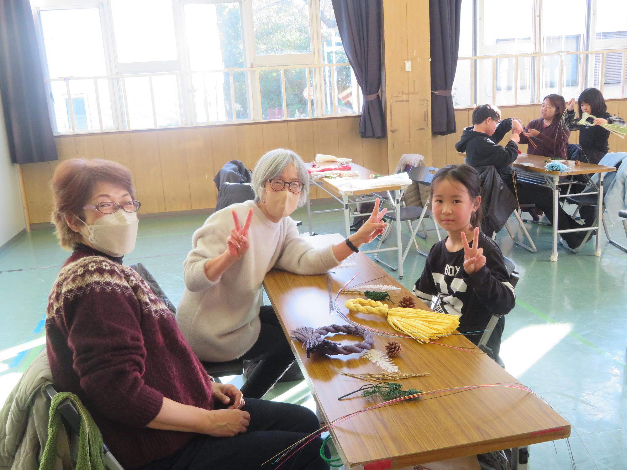 材料と参加者の写真