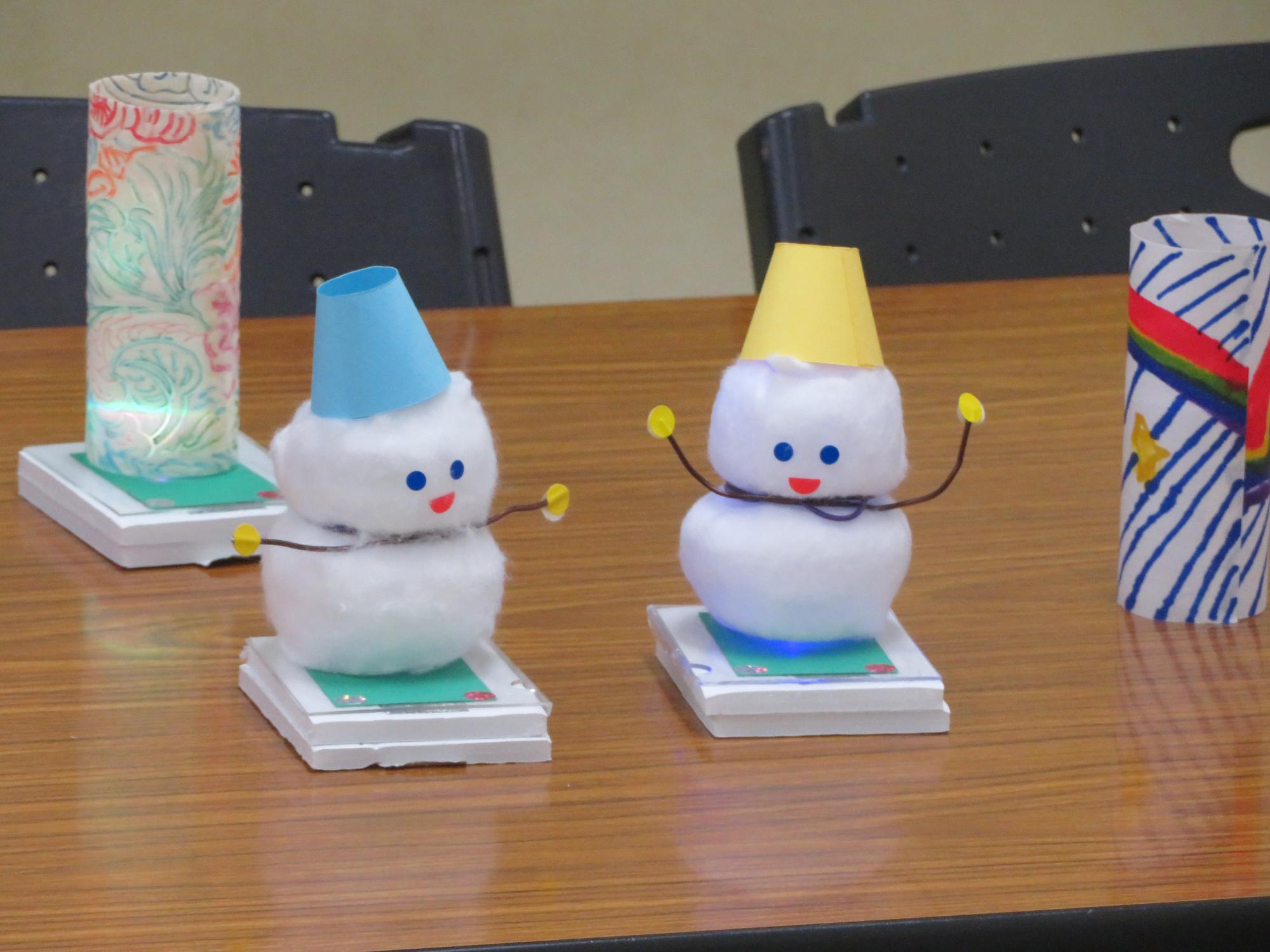 完成した雪だるまの写真