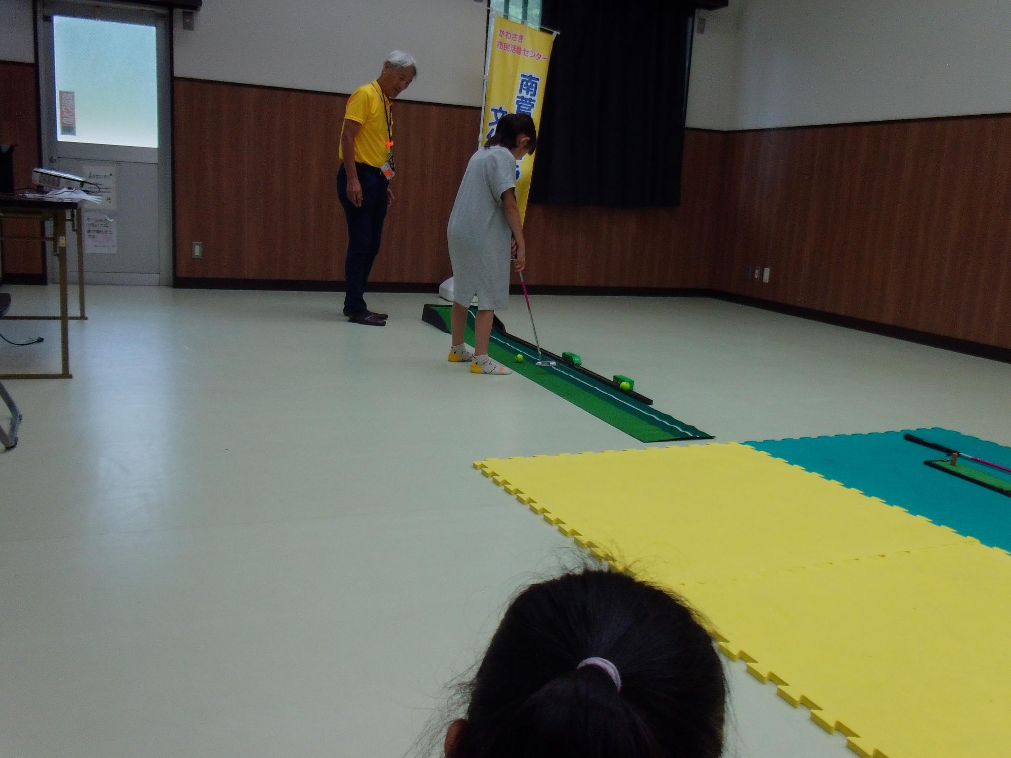 パター体験中の画像