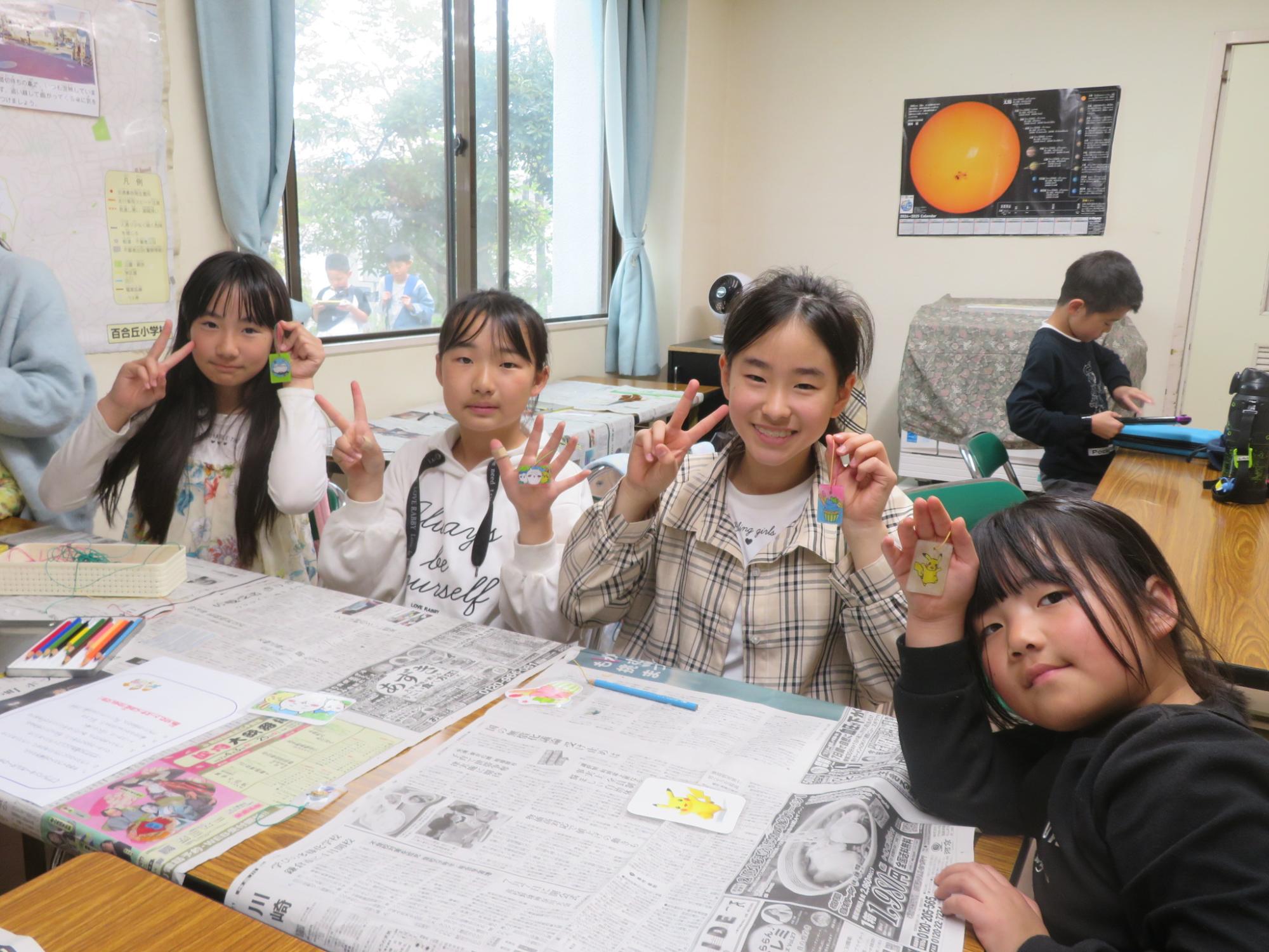 オリジナルのプラバンが完成しました！みなさん素敵な作品です。